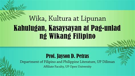 Wikang Pambansa Trivia Tungkol Sa Wikang Filipino Simula At Pag Unlad