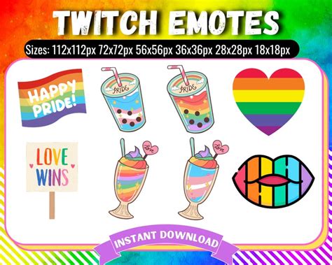 8 Pride Emotes For Twitch Streamers And Gamers Love Cute Happy Rainbow