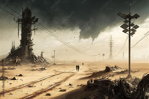 Mad Max-Inspired Post-Apocalyptic Wasteland Scene with Vehicles and ...