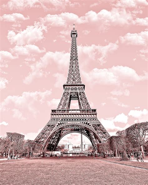 Paris In Pink Eiffel Tower Paris Decor France X Digital