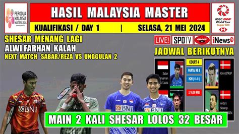 Hasil Malaysia Master 2024 Hari Ini Day 1 SHESAR Menang 2 Kali Lolos