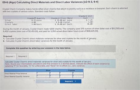 Solved E Algo Calculating Direct Materials And Direct Chegg