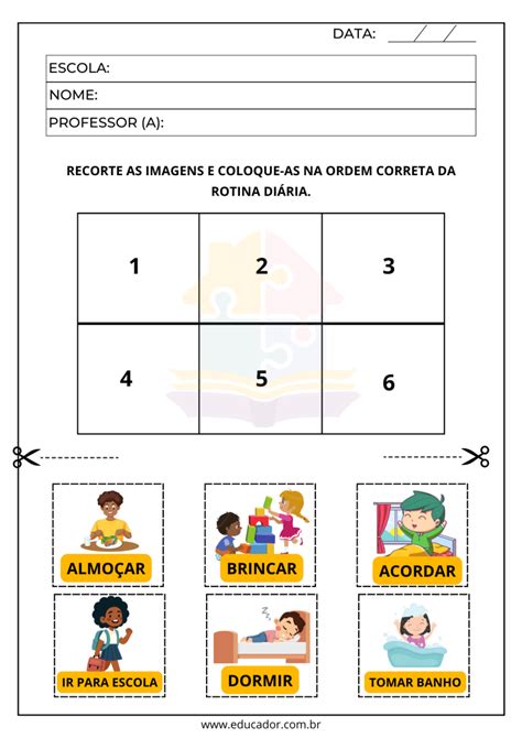 Atividade Sobre Rotina - Rotina para educação infantil: dicas, recursos pedagógicos e atividades ...