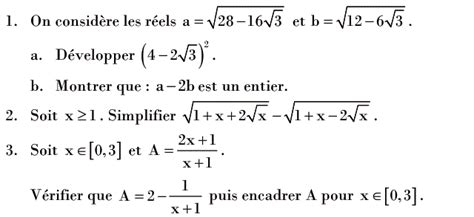 Calcul Dans Ir Exercice Me Ann E Secondaire