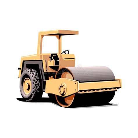 Steamroller Yellow Car Vector Design Model Stock Vector Illustration