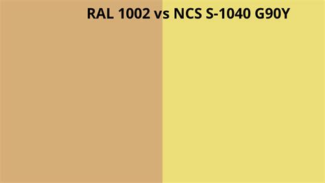 Ral 1002 Vs Ncs S 1040 G90y Ral Colour Chart Uk