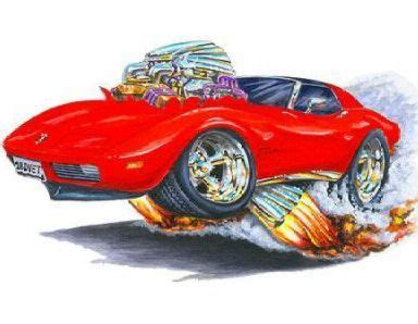 Car cartoon, Chevrolet corvette, Corvette