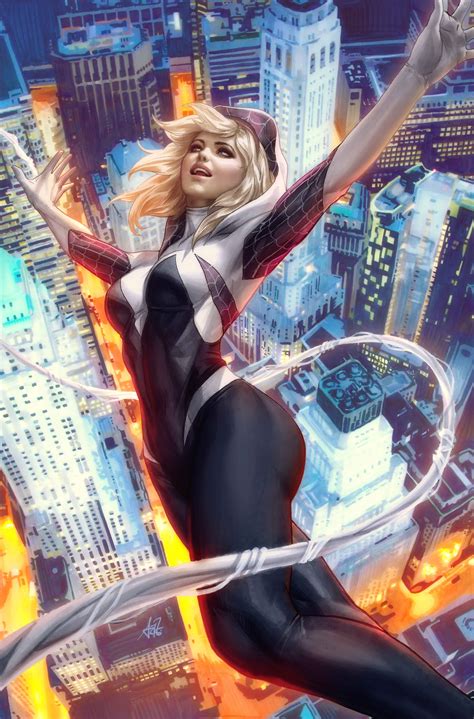 Aug180855 Spider Gwen Ghost Spider 1 Artgerm Var Previews World