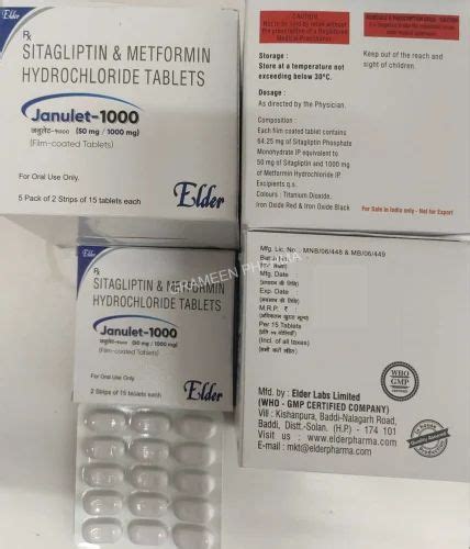 Janulet 1000 Sitagliptin Metformin Tablets At Rs 100 Strip