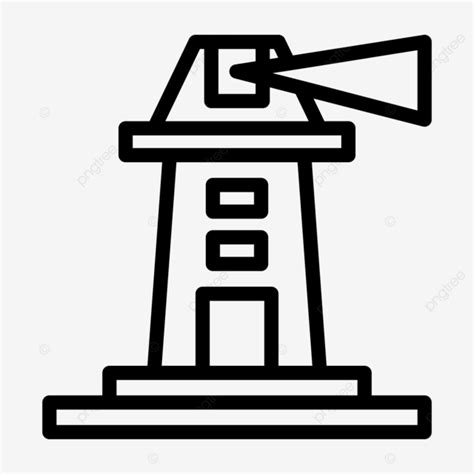 Lighthouse Line Icon Vector Lighthouse Icon Beacon Building Png And