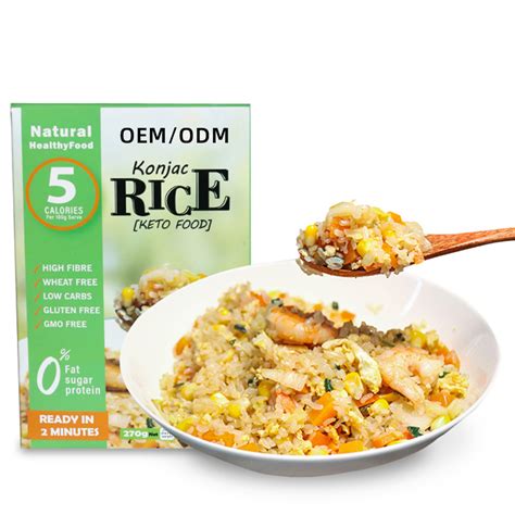 Organic Instant Cooked Konjac Rice High Fiber Keto Konjac Shirataki