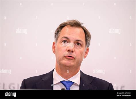 Prime Minister Alexander De Croo Pictured During A Press Conference After A Meeting Of The