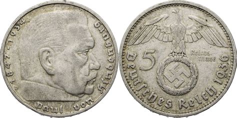 Drittes Reich Reichsmark D Hindenburg Kursm Nze Ss