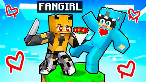 Stuck On One Block With Crazy Fangirl In Minecraft One Block Survival Youtube