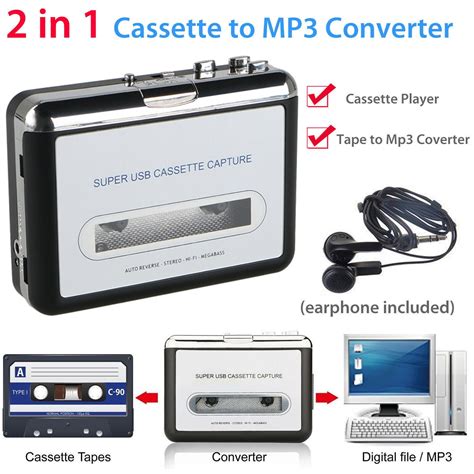 Usb Cassette Tape To Pc Cd Mp3 Digital File Converter Capture Audio Music Player