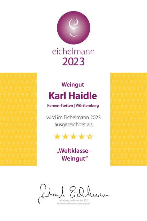 Eichelmann 2023 Weltklasse Weingut Weingut Karl Haidle