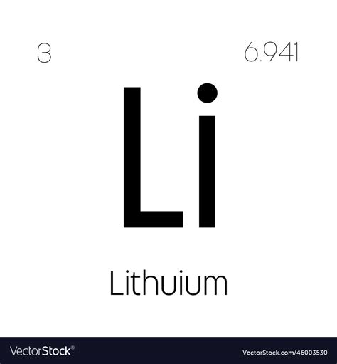 Lithium Li Periodic Table Element Royalty Free Vector Image