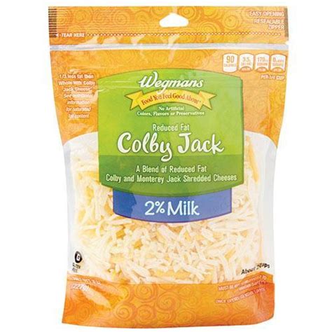 Review Wegmans Reduced Fat Shredded Milk Colby Jack Cheese