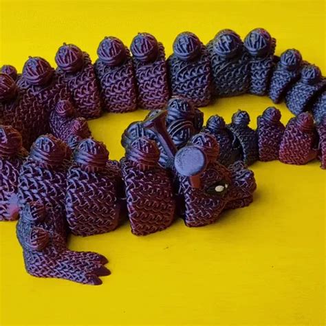 🐉 Knit Dragon Articulated Flexi Dragon Print In Place・ 3d File For 3d