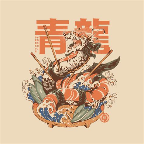 Design Dragon Sushi By Ilustrata