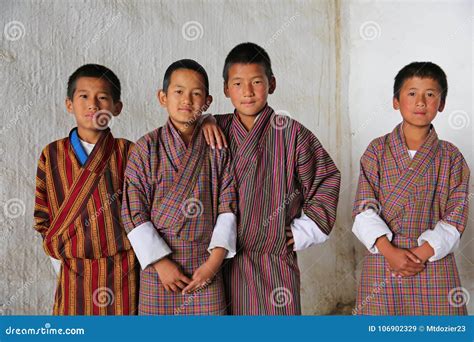 Male Students At Local Festival Bhutan Editorial Stock Image Image