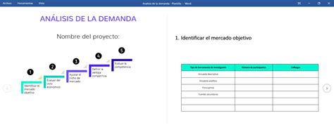 Análisis de la demanda Ejemplo en Word Herramientas Crehana