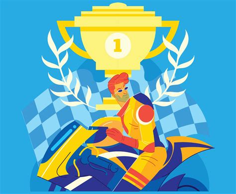 Racer Winning A Sport Bike Racing Freevectors