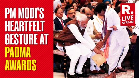 PM Modi Touches Padma Shri Drona Bhuyan S Feet In A Heartwarming