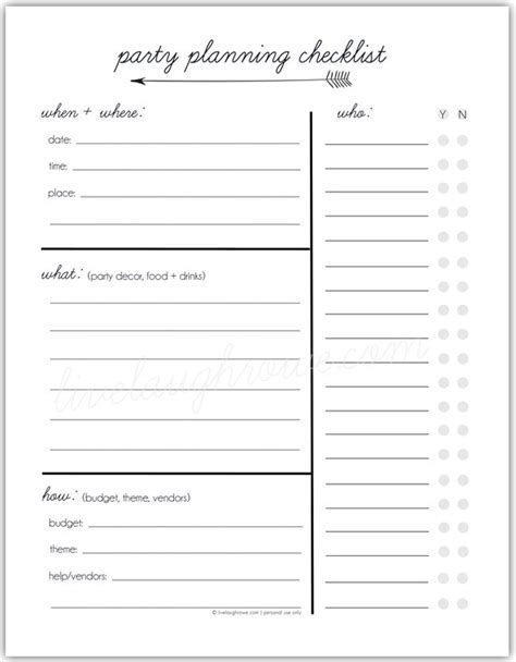 Party Planning Tips & Printable Checklist - livelaughrowe.com | Party ...