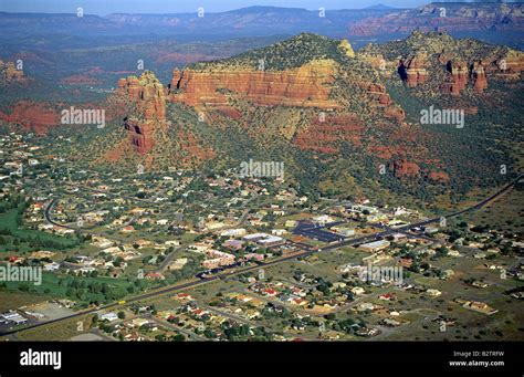 An Overview Of The City Of Sedona Arizona Along The Mogollon Rim Stock