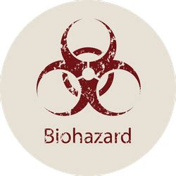 Biological Danger Biohazard In Red Sticker