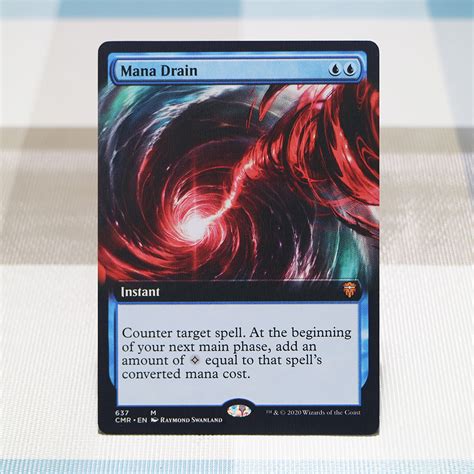 Mana Drain Extended Art Commander Legends CMR Hologram MTG Proxy Cards