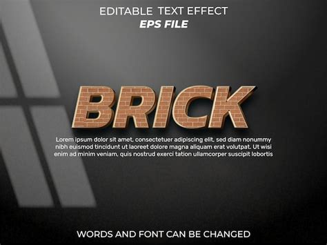 Schriftart Mit Backstein Texteffekt Bearbeitbare Typografie D