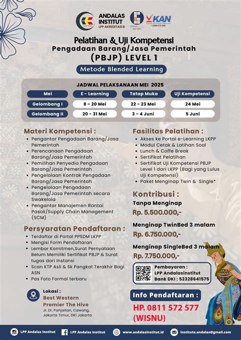 pelatihan  sertifikasi pbj level  dasar lembaga pusat
