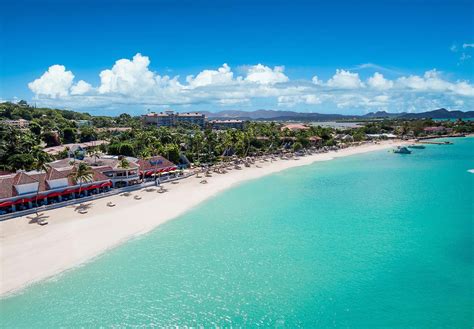 The longest white sand beach in Antigua is found at Sandals Grande ...