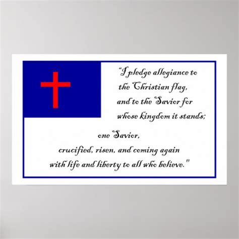 Pledge to the Christian Flag Posters | Zazzle