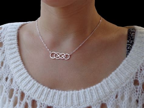 Infinity Sterling Silver Double Infinity Necklace Eternity