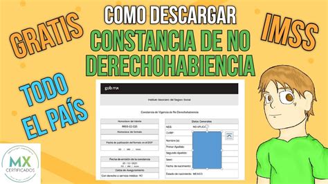 AÑO 2024 DESCARGAR CONSTANCIA DE NO DERECHOHABIENCIA IMSS YouTube