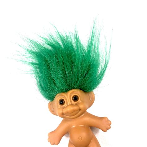 Russ Troll Doll Green Haired Troll Small 90s Troll Doll Good Luck Charm