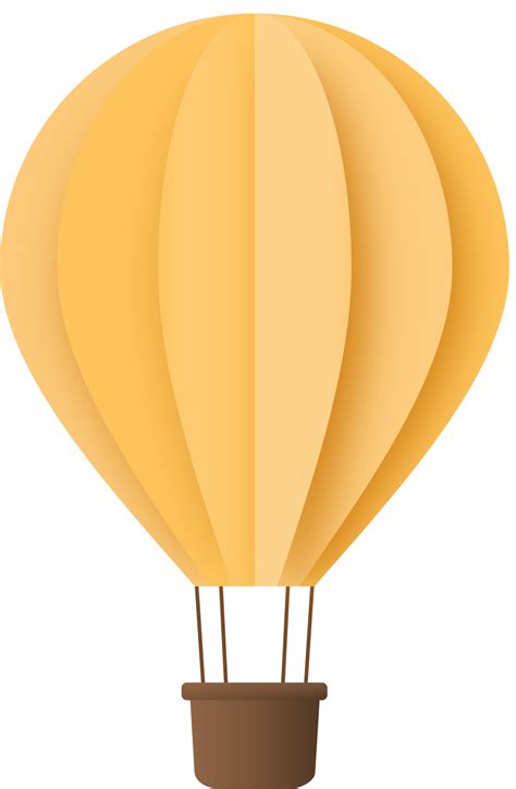 Yellow Paper Hot Air Balloon Hot Air Balloon Paper Cut 10975183 Png