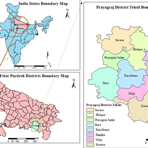 Map showing the location of all 4,878 schools of the Prayagraj district ...