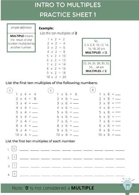 Multiples And Factors Worksheets 25 Interactive Printable Worksheets