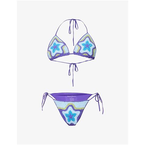 House Of Sunny Star Fish Crochet Cotton Bikini Set Multi Editorialist