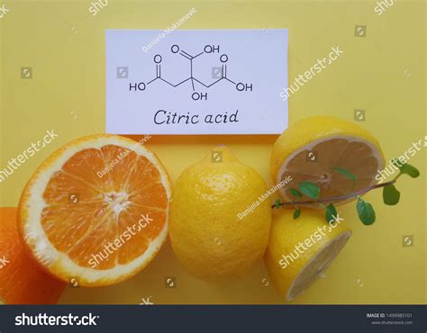 Structural Chemical Formula Citric Acid Molecule Stock Photo 1499985101