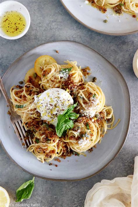 Lemon Butter Pasta With Burrata Cheese Del S Cooking Twist