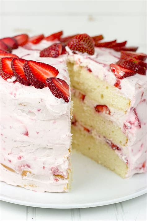 Strawberry Whipped Cream Cake Recipe - Kinastro