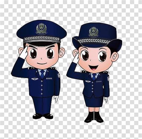 Two Policeman And Policewoman Heshan Guangdong Chinese Public