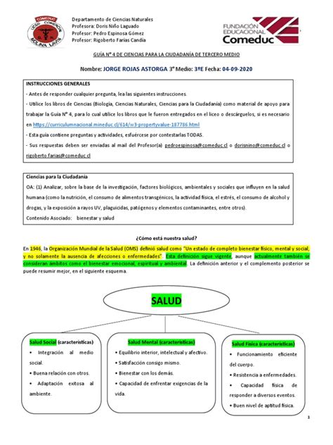 Guía 4 Ciencias Para La Ciudadanía 3° Medio Pdf Dieta Veganismo