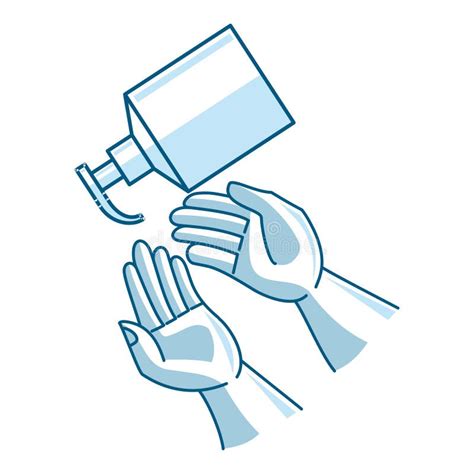 Washing Hand With Sanitizer Liquid Soap Vector Icon Health Stock Vector