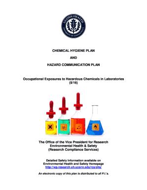 Fillable Online Content Research Uconn CHEMICAL HYGIENE PLAN AND HAZARD